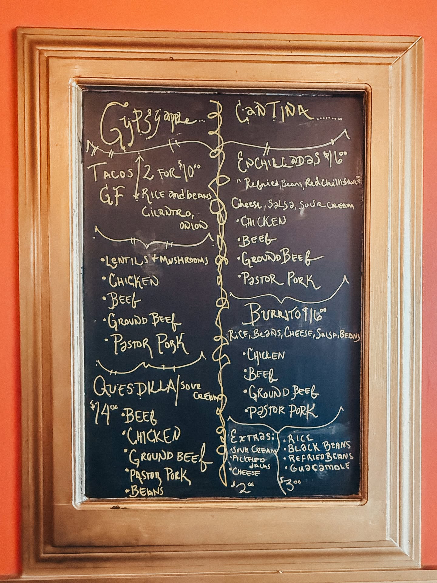gypsy apple cantina menu