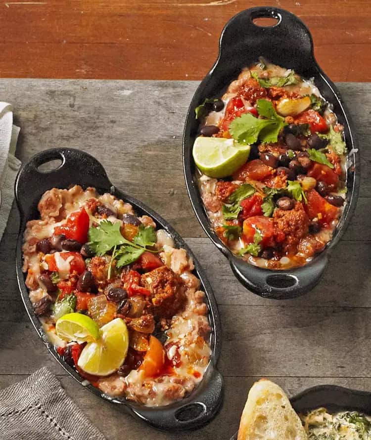 two bowls of bonanza bean dip