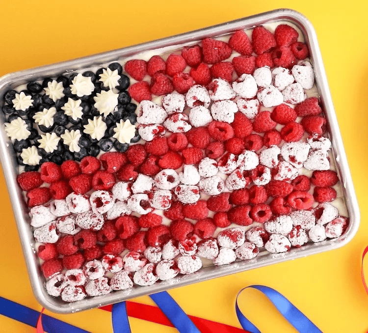 american flag designed fruit cake