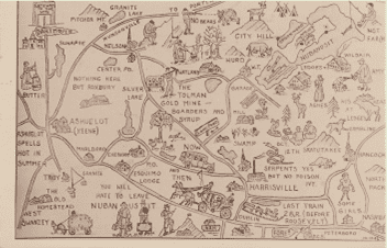 An actual postcard that Gillmore sent to their visitors with directions to the camp.