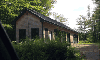 A photo of the community garage rebuilt in 2012.