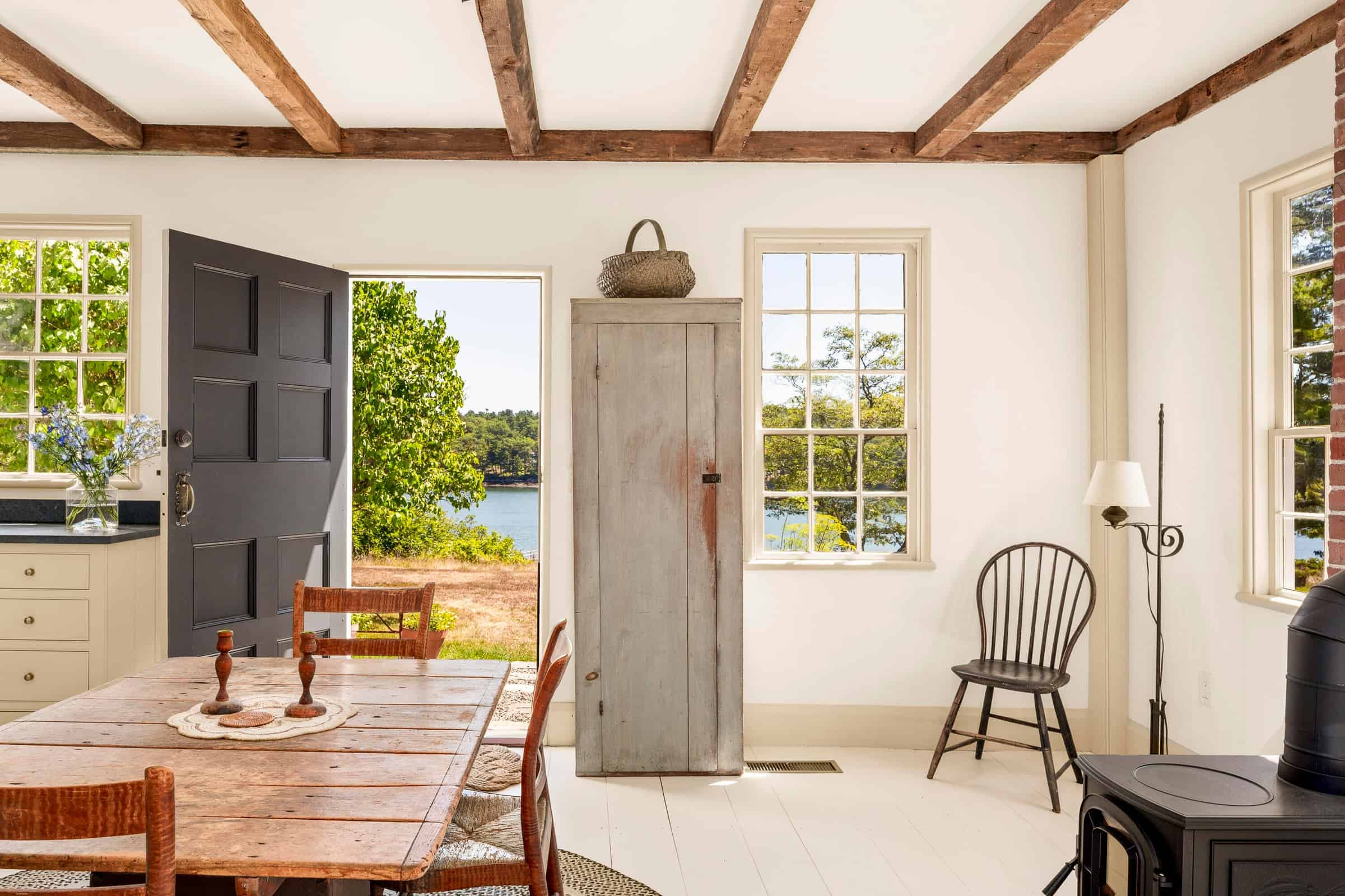 44 Eloise Dr. Westport Island, ME coastal Maine home interior, Historic Maine home