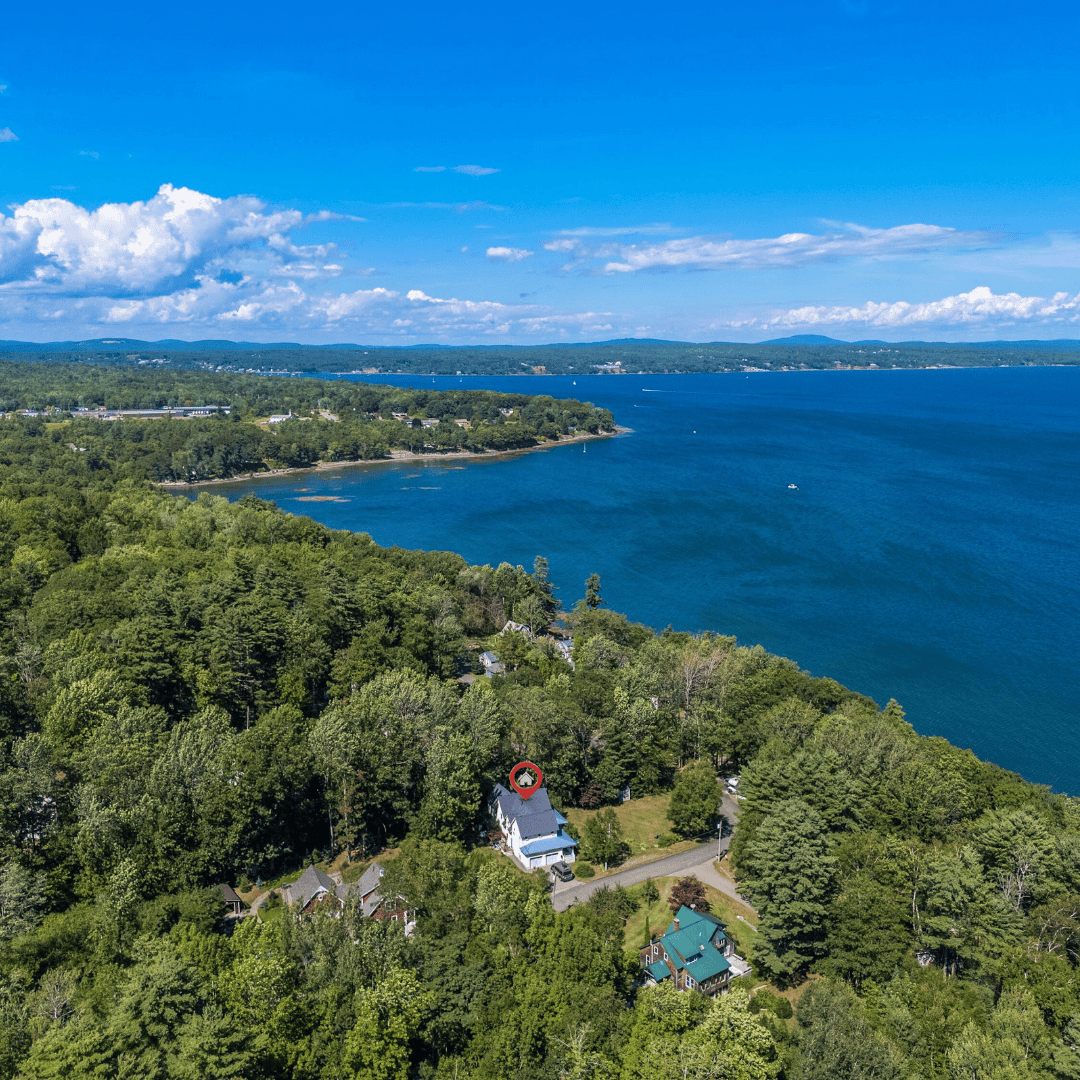 21 Verona St. Northport, ME Aerial view, ocean view