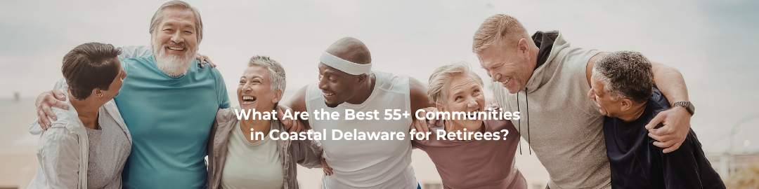 Healthy seniors enjoying the outdoor amenities of a Delaware active adult community. The photo captures the community spirit common in top-rated 55 plus subdivisions like Independence in Millsboro or Heritage Shores in Bridgeville, highlighting Delaware's appeal for coastal retirement.