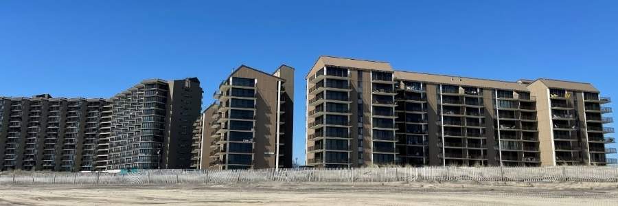 An image of Sea Colony condo buildings in Bethany Beach, Delaware