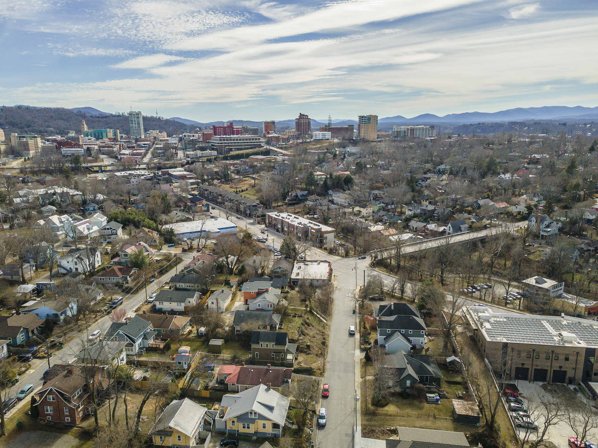 Downtown Asheville aerial views