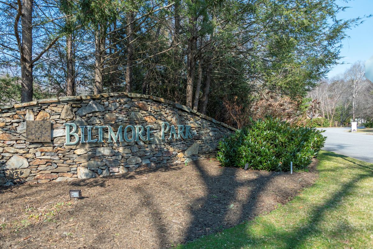 entrance of Biltmore Park Biltmore Park sign