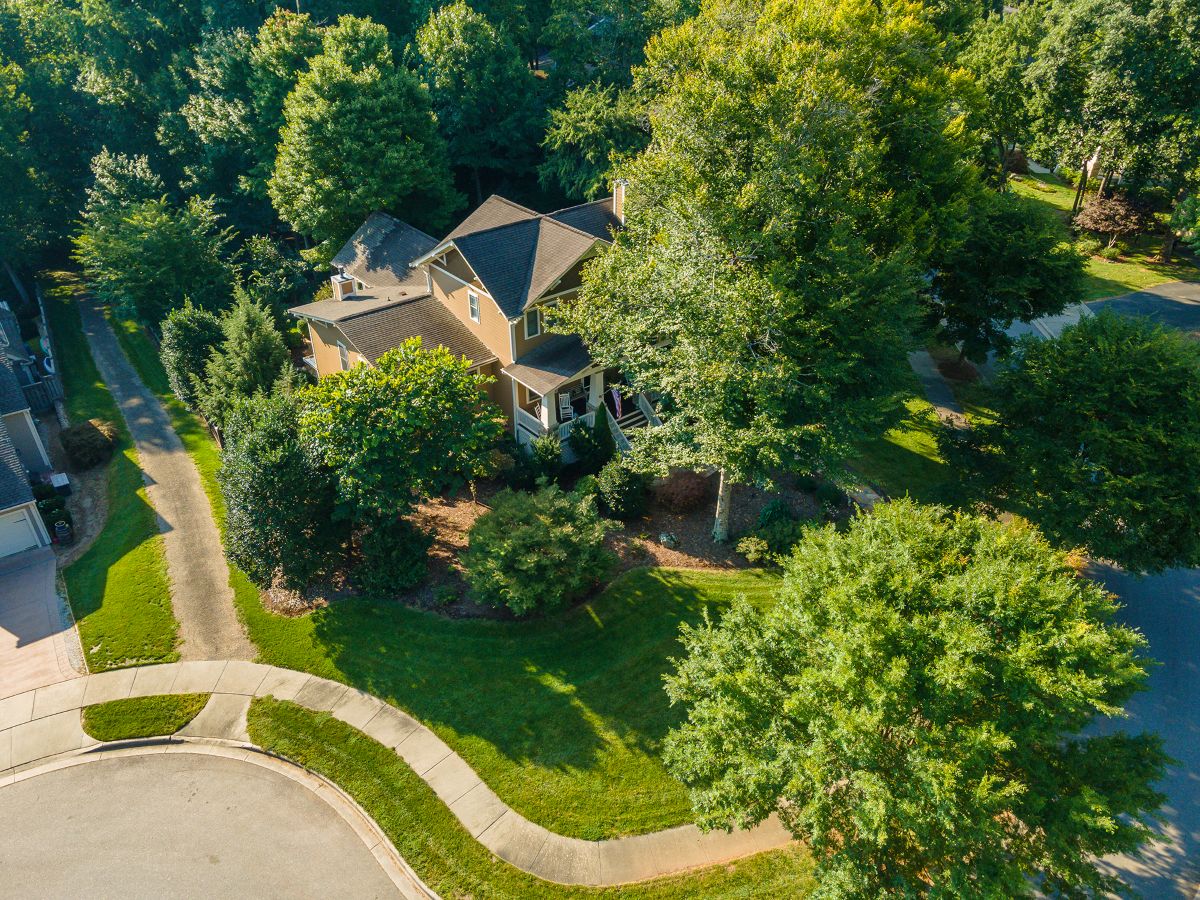 Home in Biltmore Lake in Enka - near Asheville NC Aerial view of Biltmore Lake home
