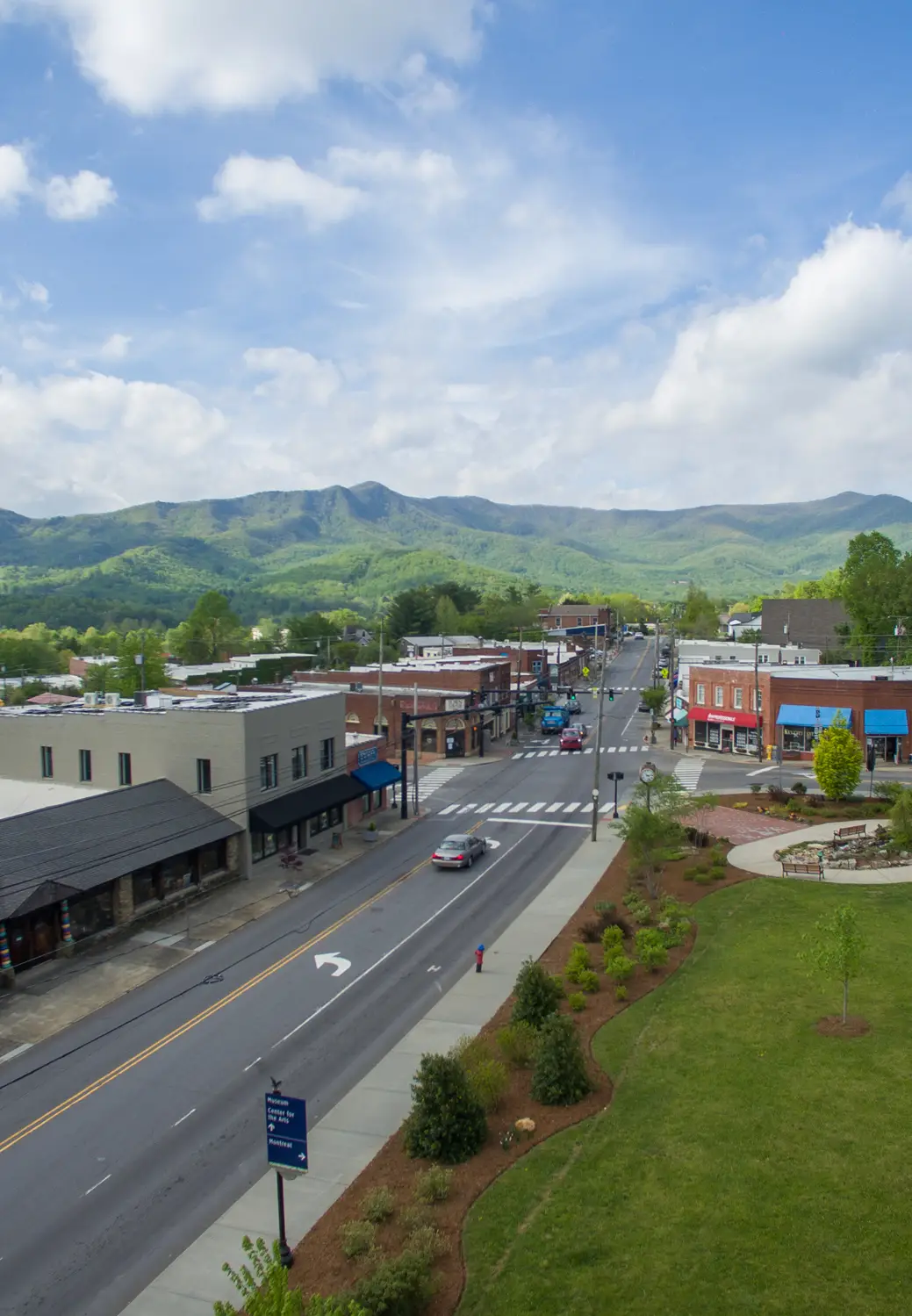 Black Mountain NC from the aerial view Downtown Black Mountain NC