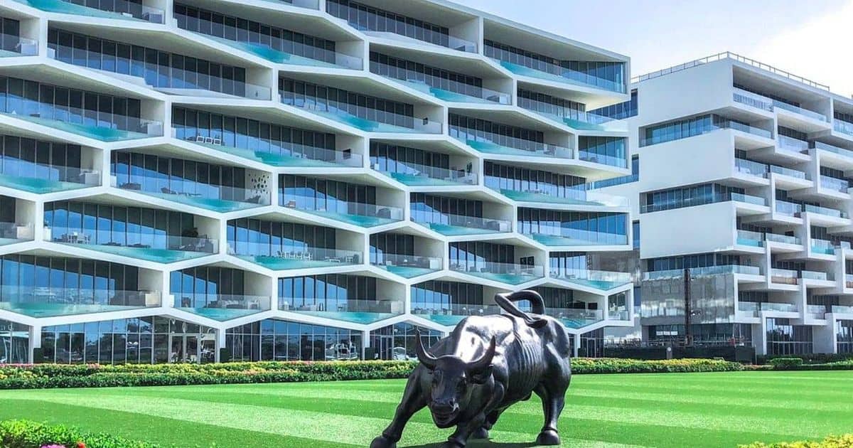 Albany Bahamas resort residences iconic bull sculpture and luxury condominiums