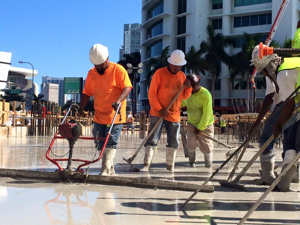 Pouring Cement at One Thousand Museum