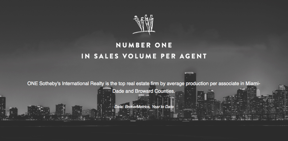 ONE SIR is #1 In Sales Volume Per Agent ONE SIR is #1 In Sales Volume Per Agent