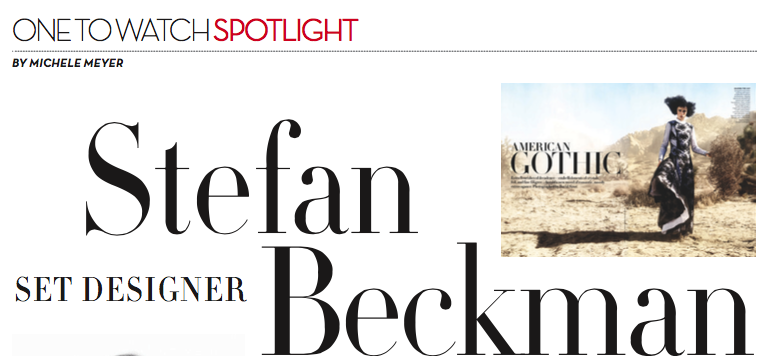 ONE Life Spotlight: Set Designer Stefan Beckman