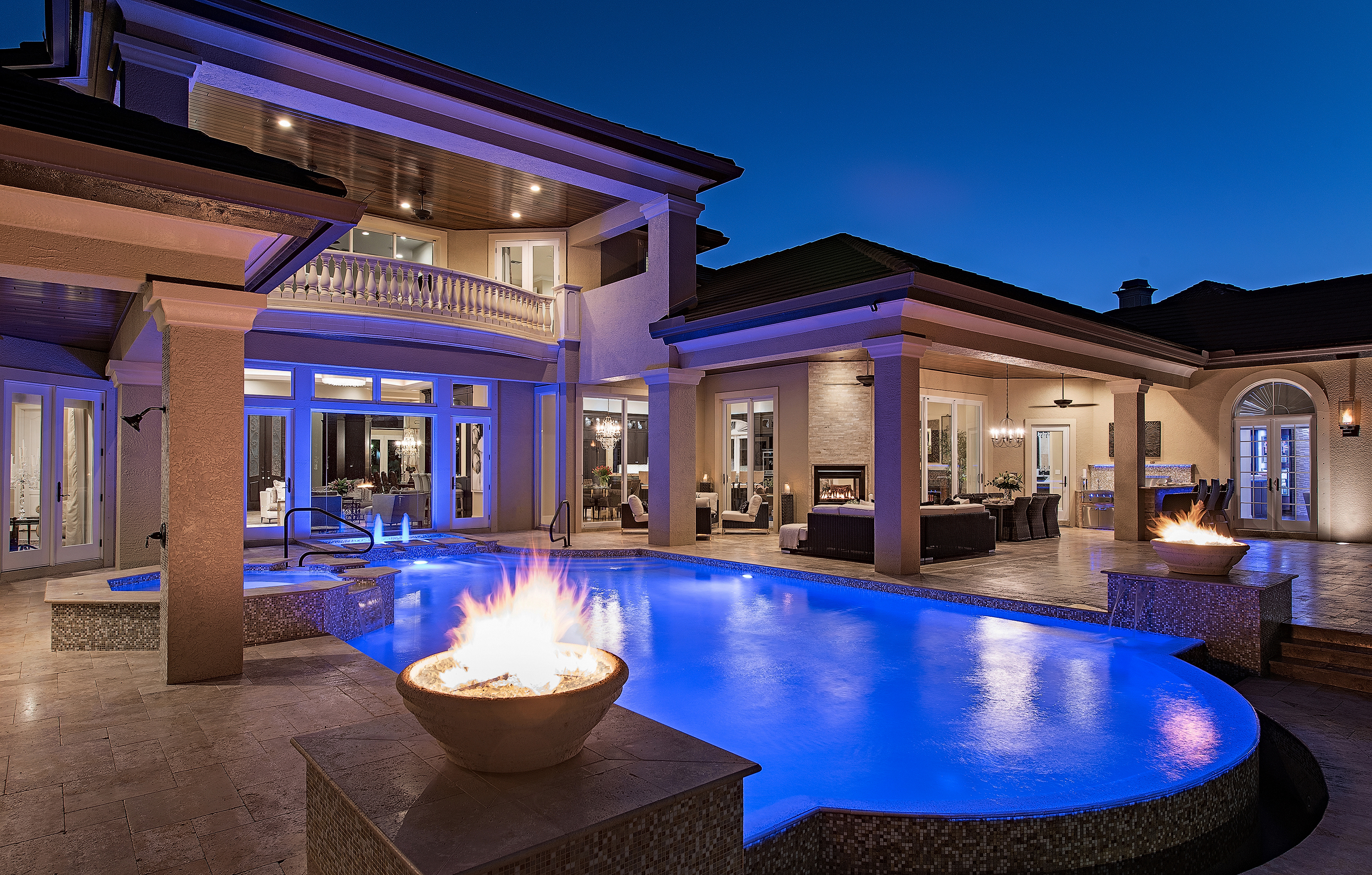 Palms and beach view