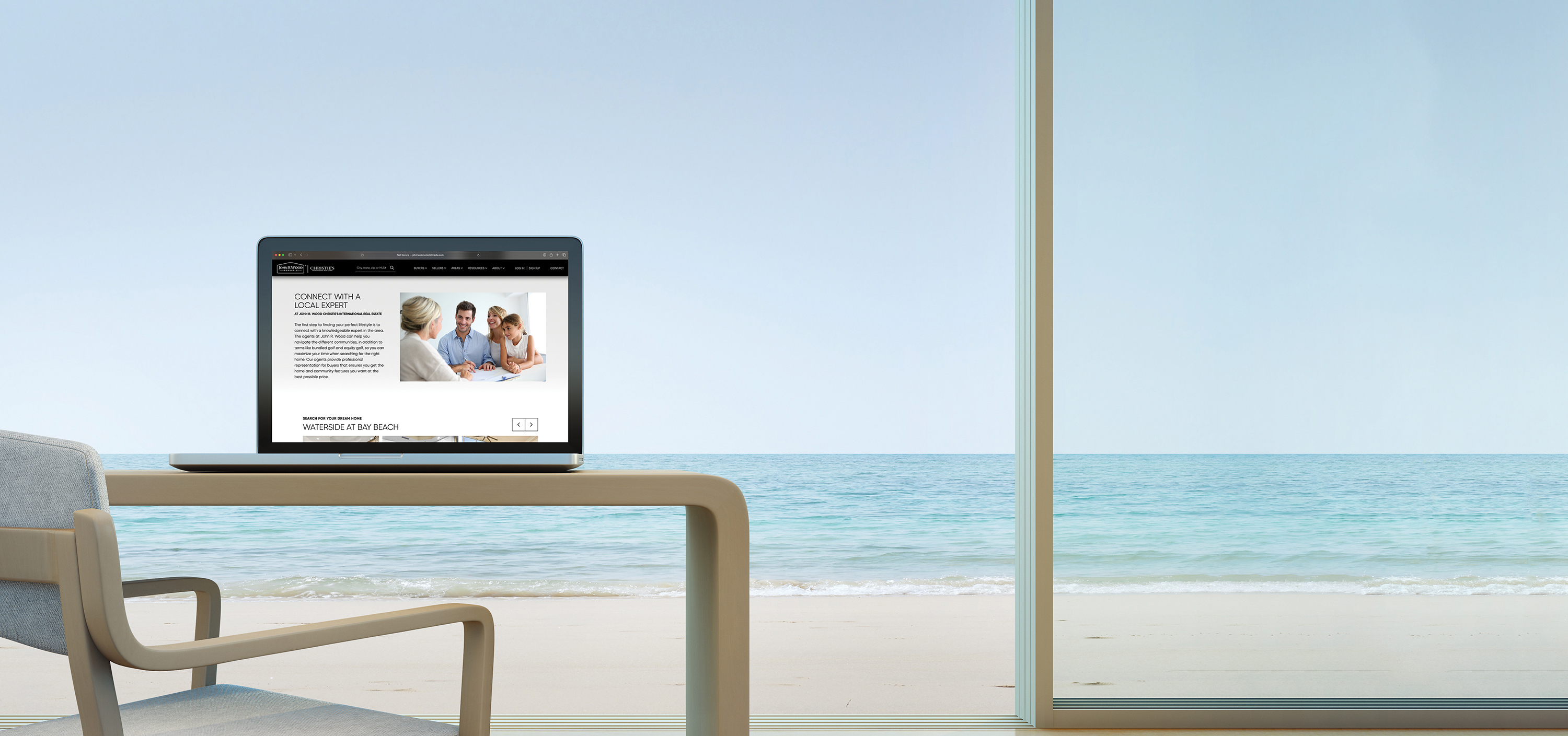 Palms and beach view
