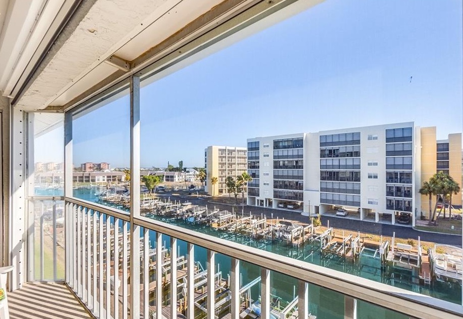 Palms and beach view