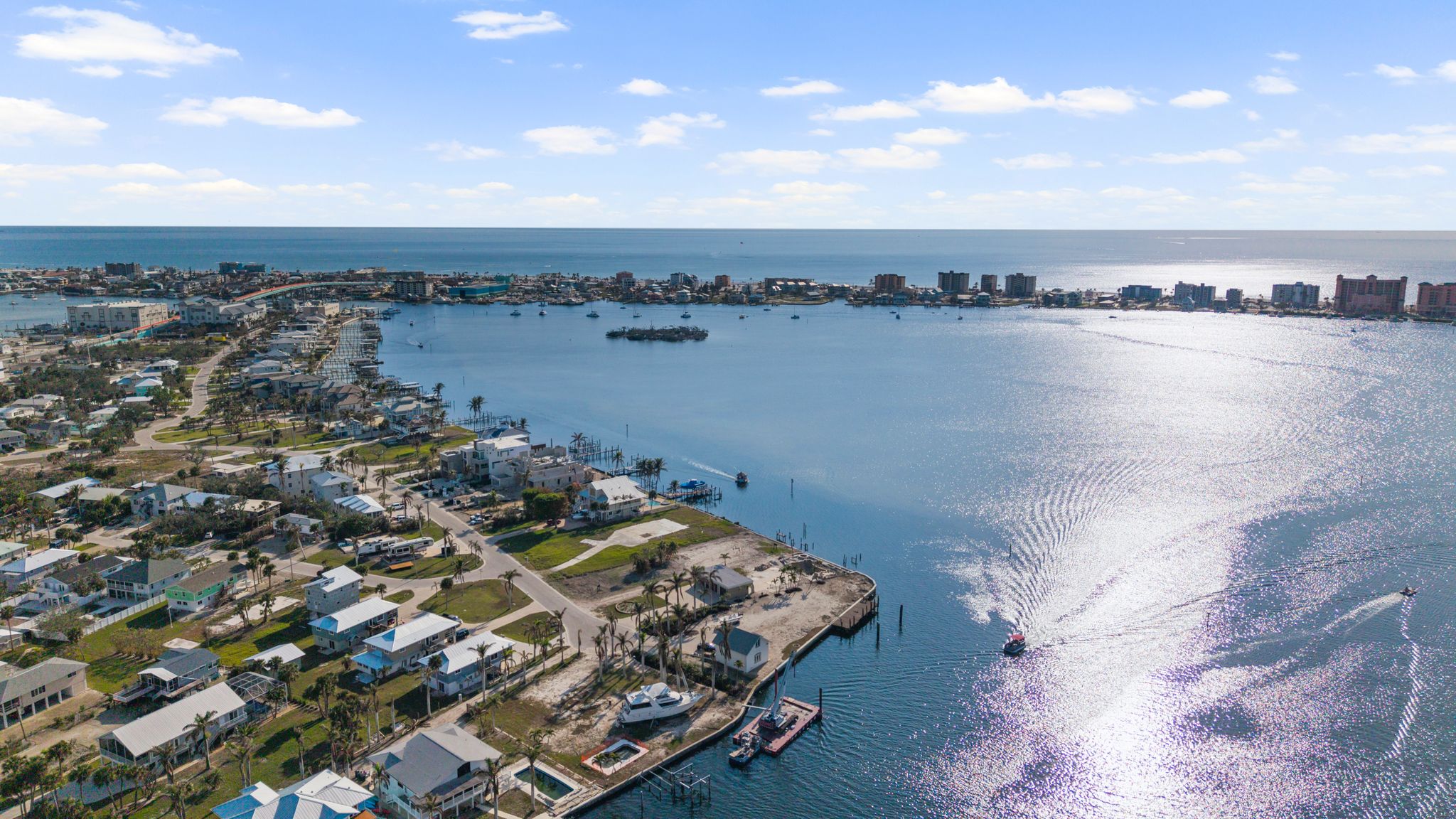 Palms and beach view