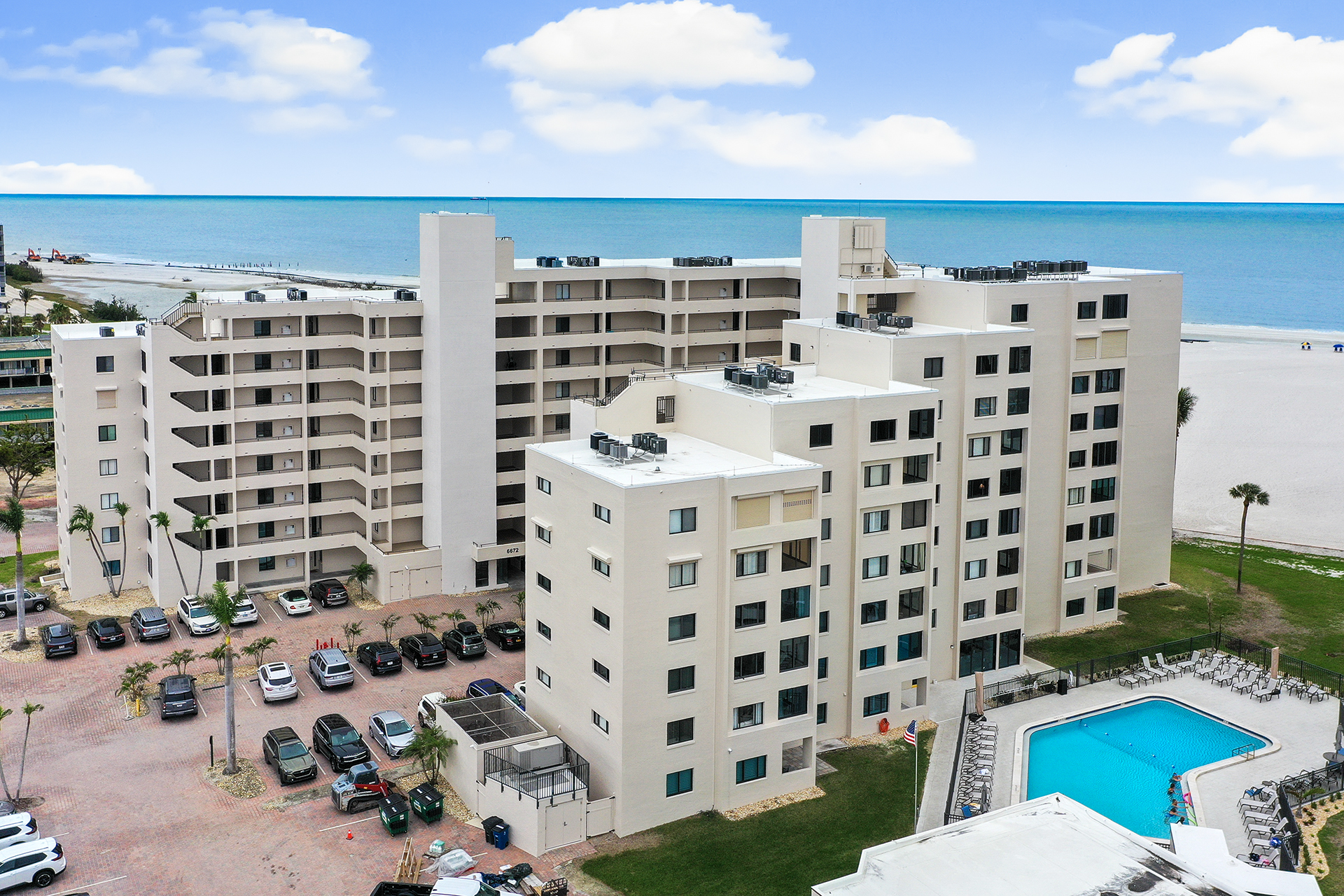 Palms and beach view