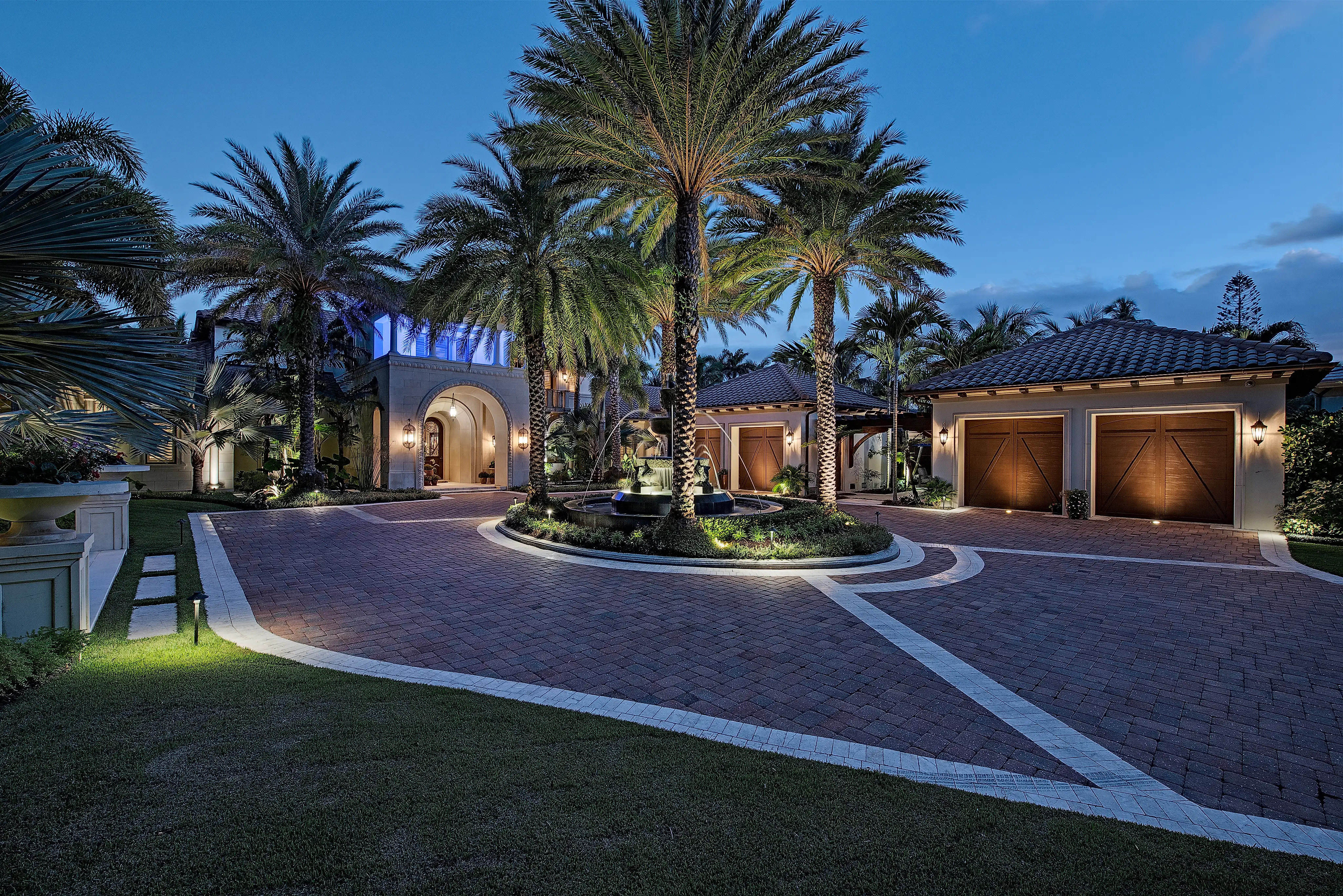 Palms and beach view