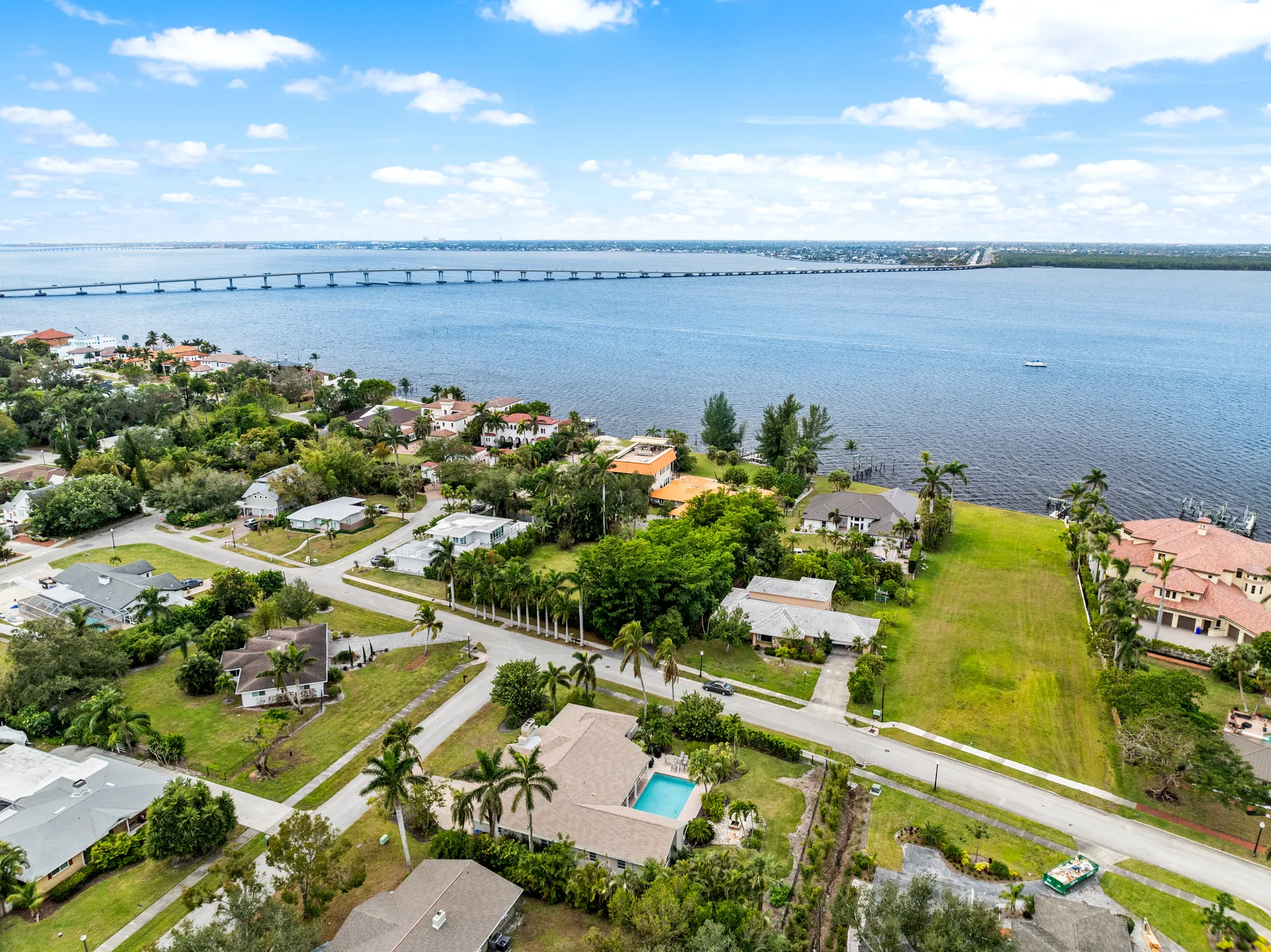 Palms and beach view