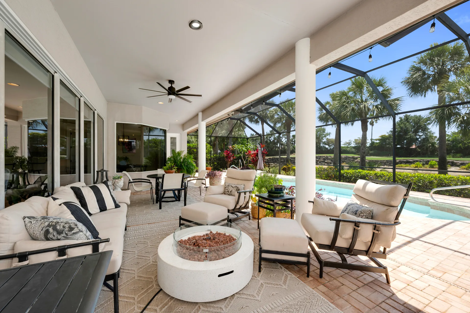 Palms and beach view