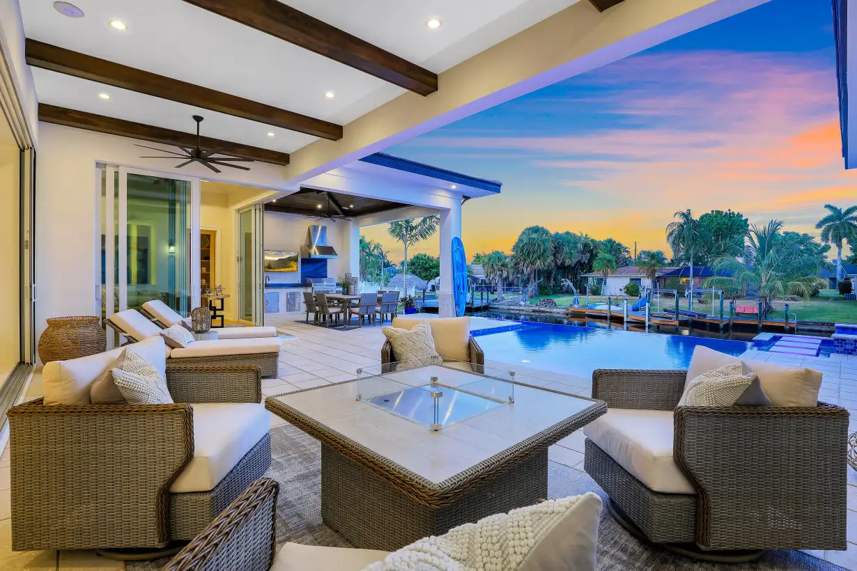 Palms and beach view