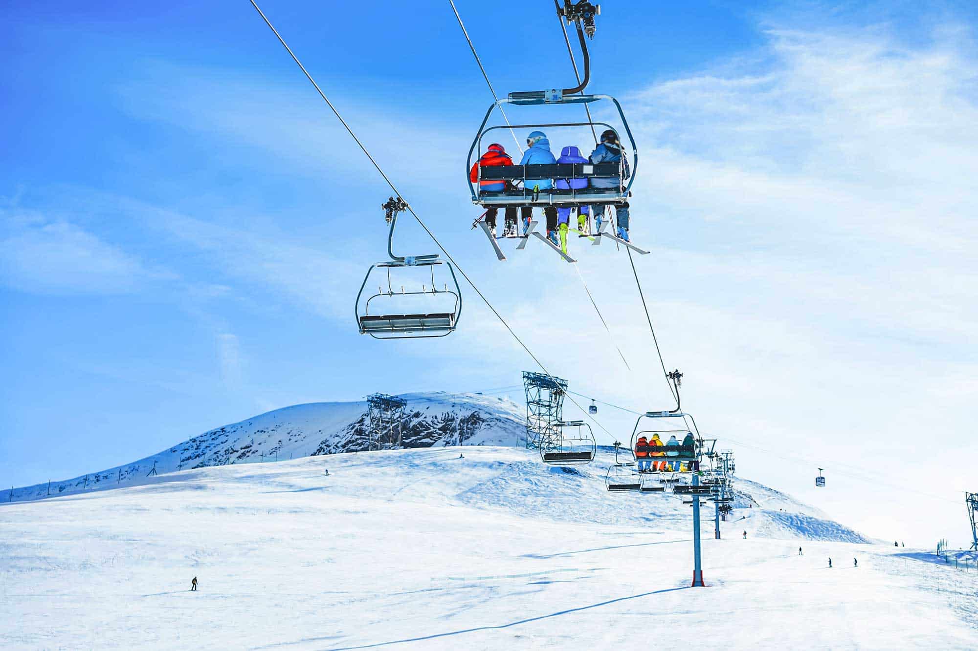 People on the ski lift