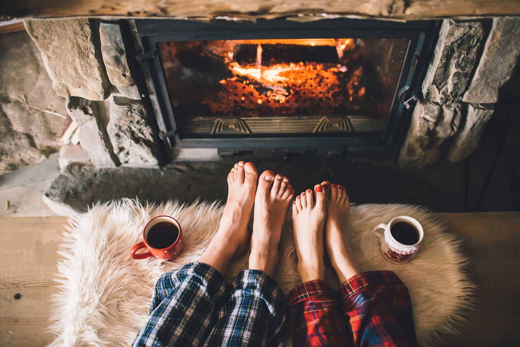 Cozy fireplace