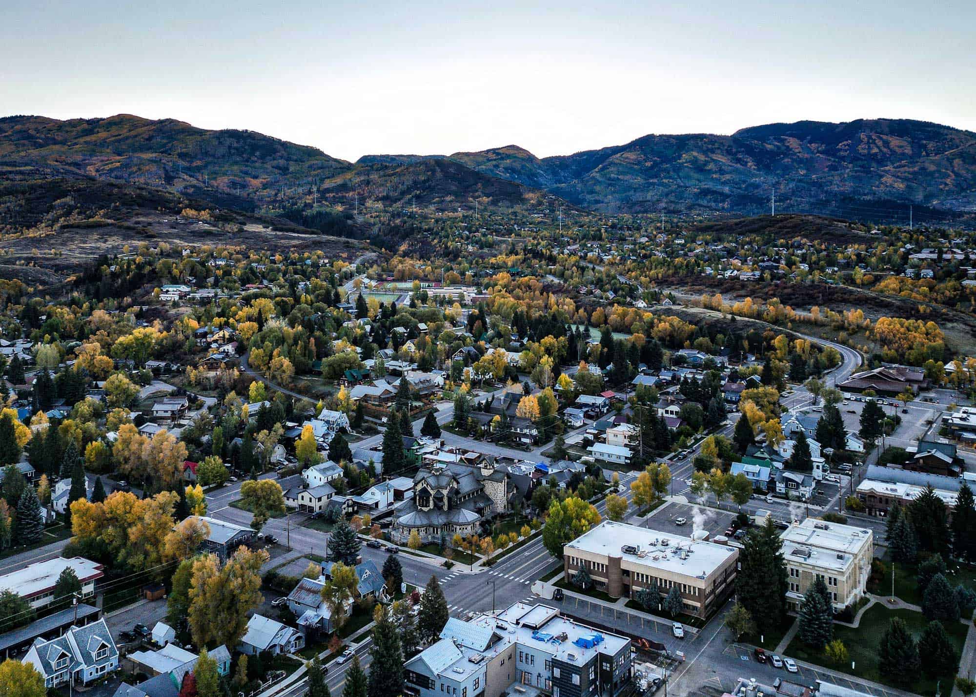 Steamboat Springs, Colorado arial view