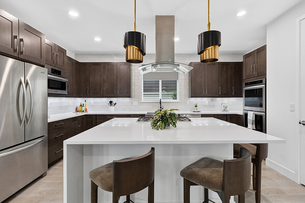 Kitchen after neutral paint and professional staging, Denver listing