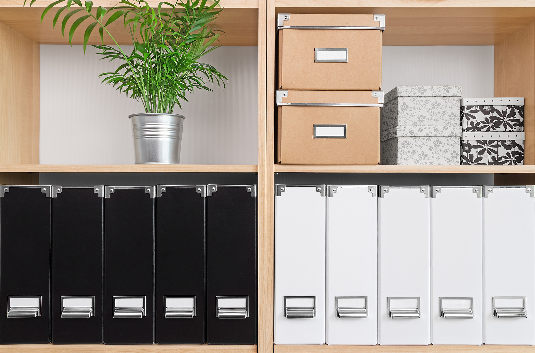 organize boxes to maximize space in a smaller home