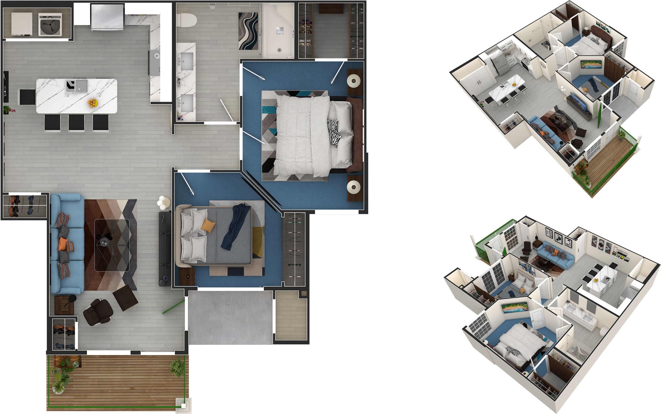 Bluegrass floor plan at Hunters Chase, two bedrooms and one bath, 970 square feet