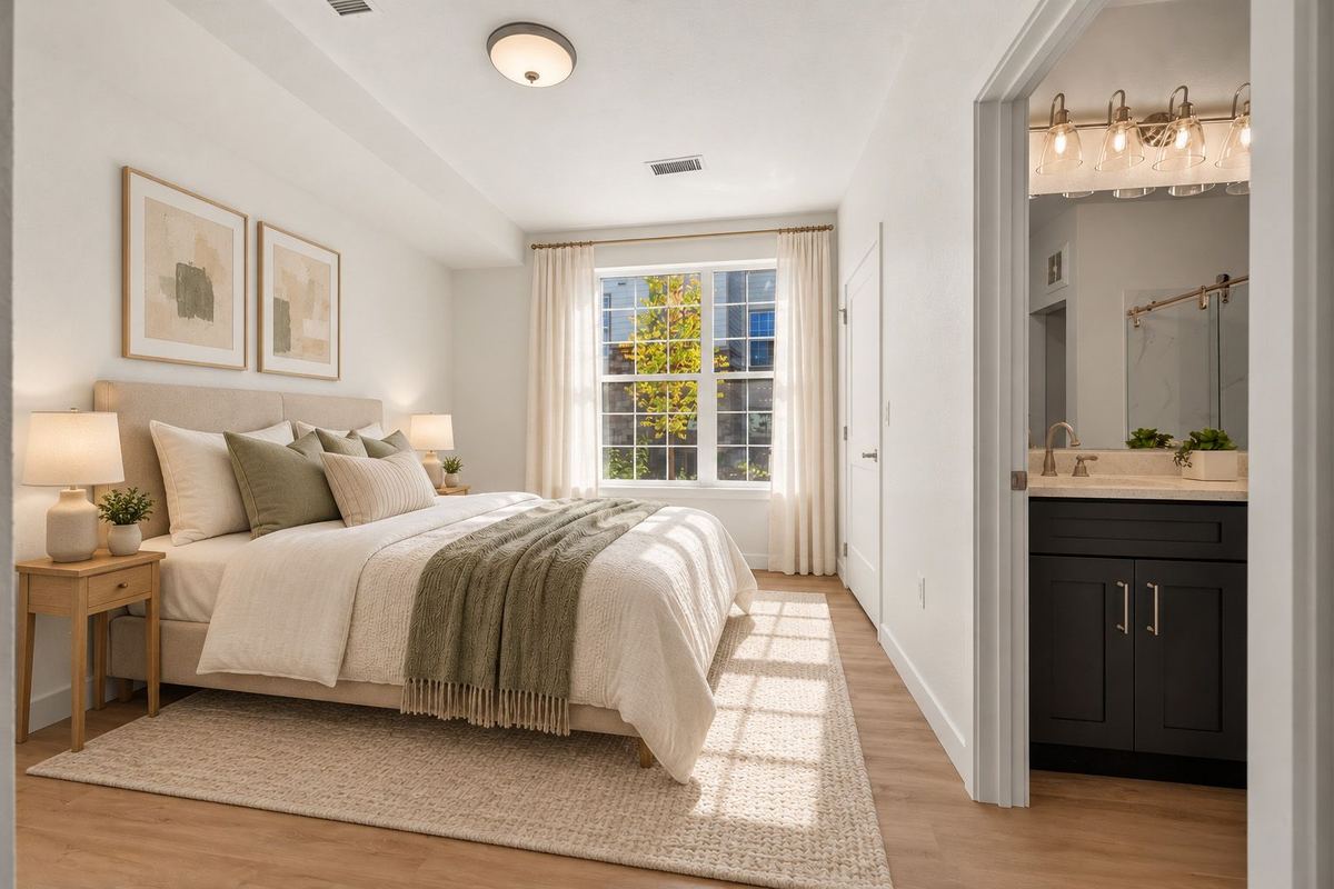 Primary bedroom with an attached bathroom at Hunters Chase