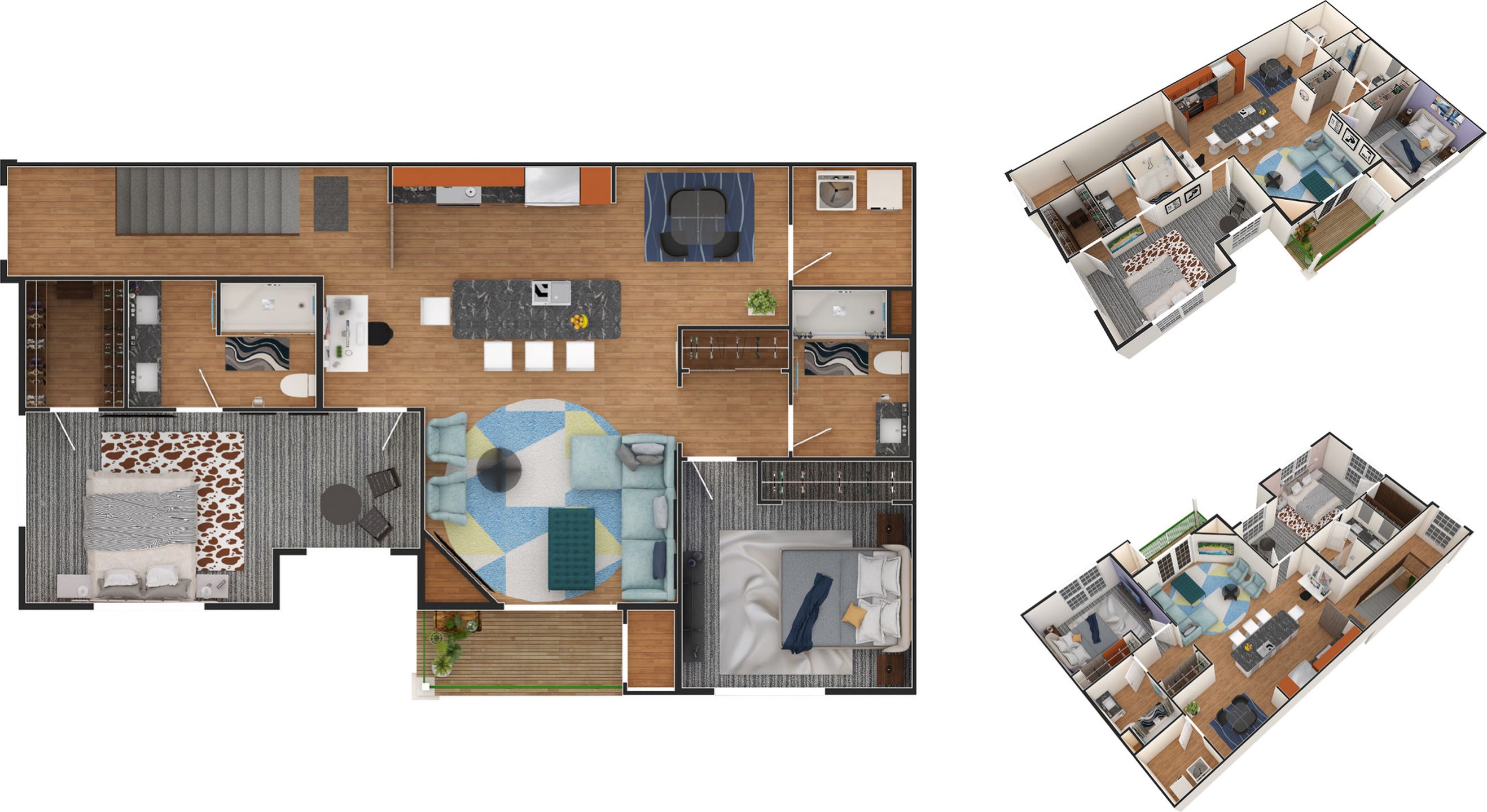 Hillrose floor plan at Hunters Chase, two bedrooms and two baths, 1,277 square feet