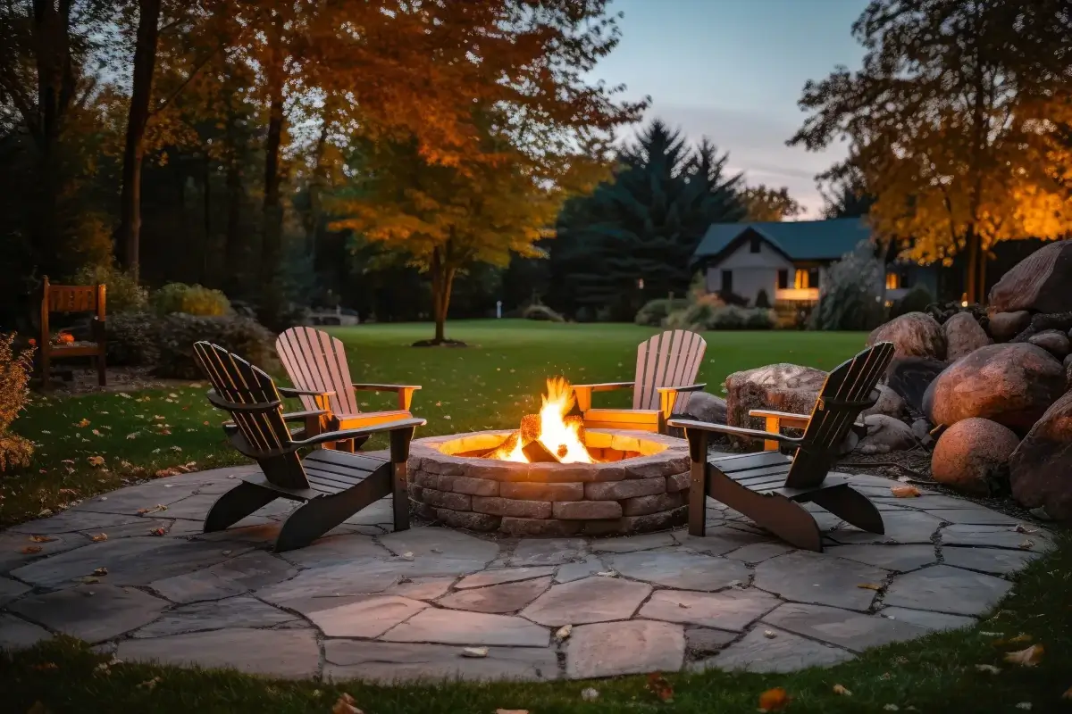 Fireplace with Chairs
