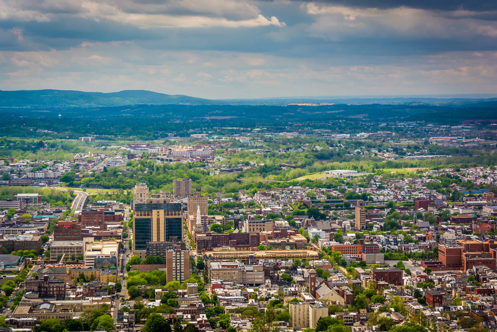 Aerial View of Reading PA