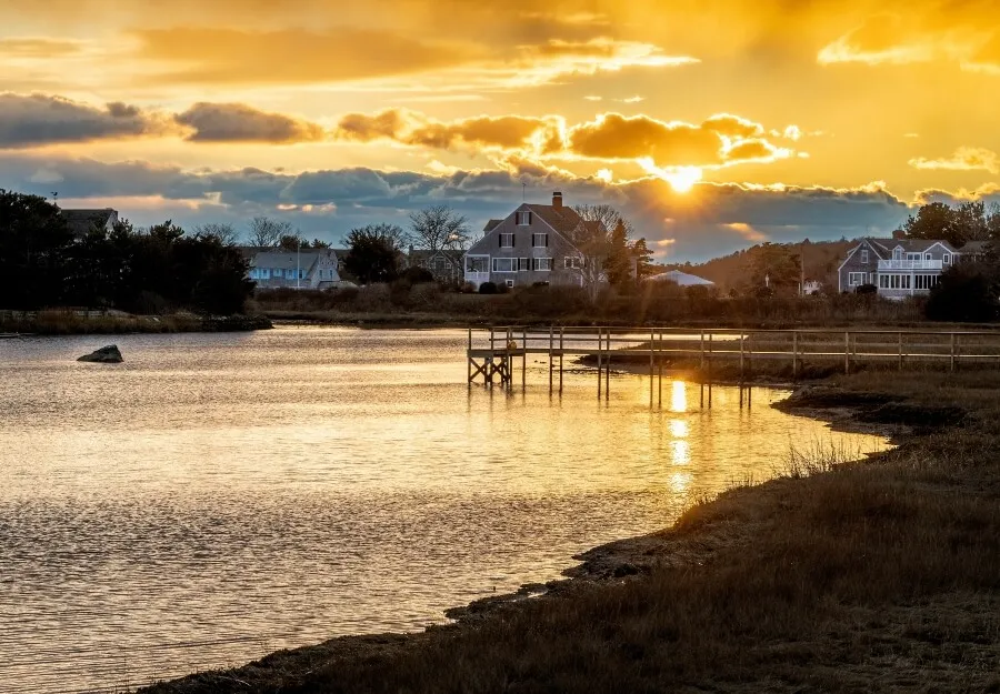 Aerial view of the Long Beach in Centerville, MA