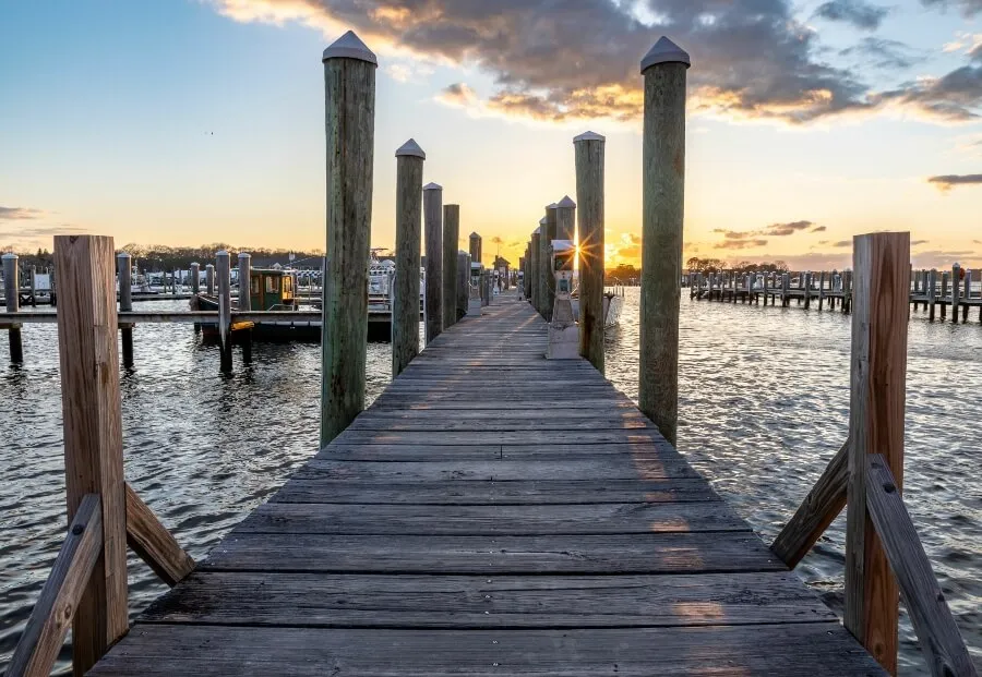 Aerial view of a beautiful seaport in Osterville, MA