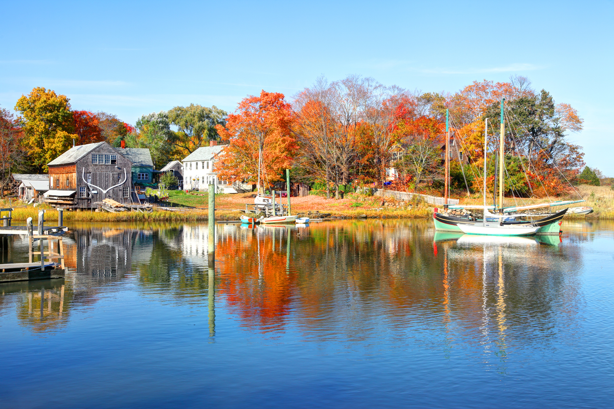 Lynn historic residential houses aerial view on Ocean Street at Nahant Street in Lynn city, Essex County, Massachusetts MA