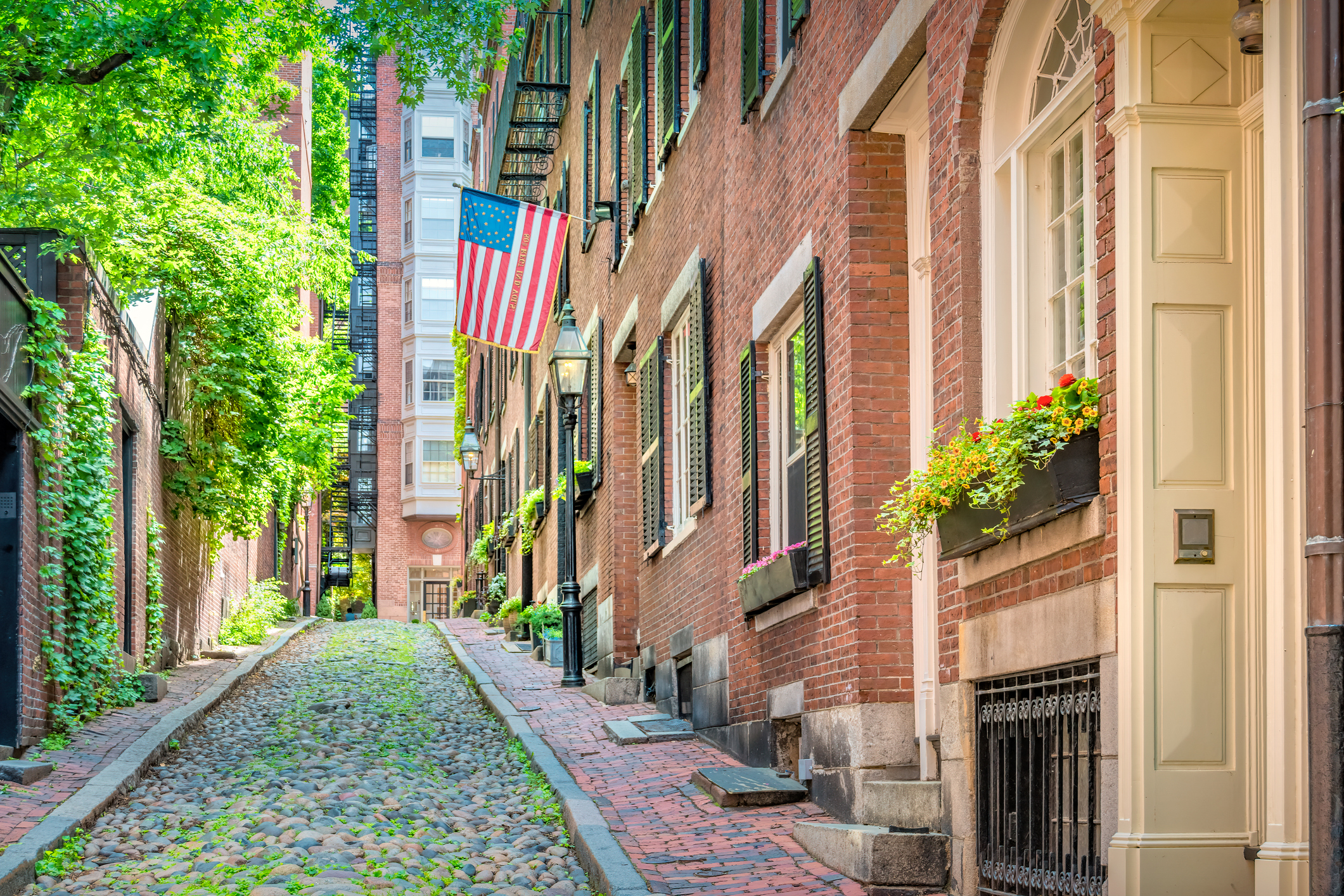 Street at Beacon Hill neighborhood, Boston