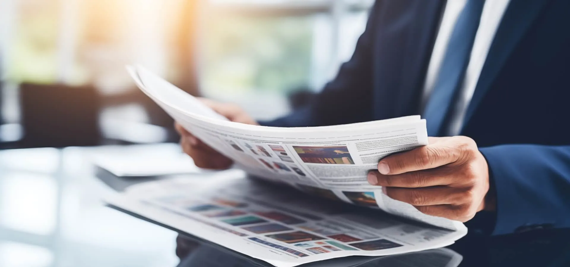 a man is reading newspaper