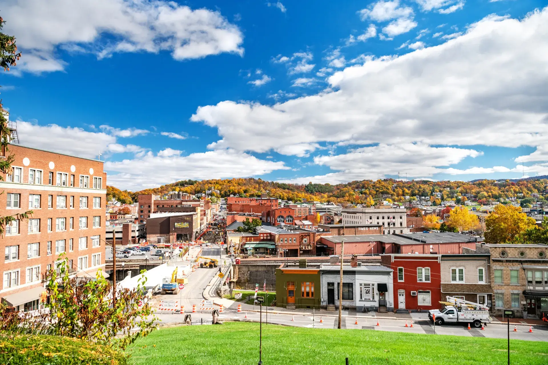 View from the hill of the old American town of Cumberland