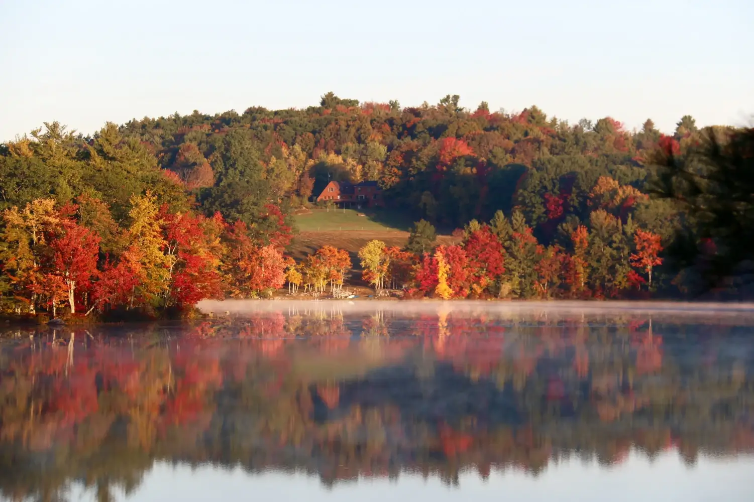 A new Hampshire lake with Autumn foliage